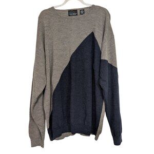 Greg Norman Merino Wool Sweater Mens Size XL Gray Knit Long Sleeve Crew Neck